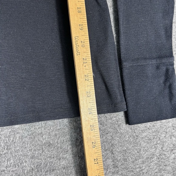 AEROPOSTALE Womens Black Ribbed Henley AERO Logo XL Long Sleeve Grunge Y2K - Picture 4 of 6